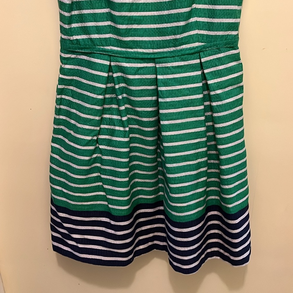 Just…Taylor dress, women’s size 10, green and navy with white stripes - Picture 3 of 10